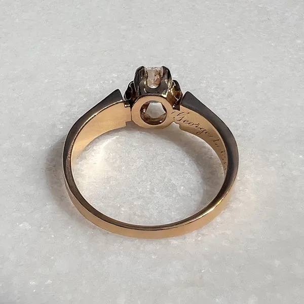 Victorian Engagement Ring, Old Mine 0.81ct.