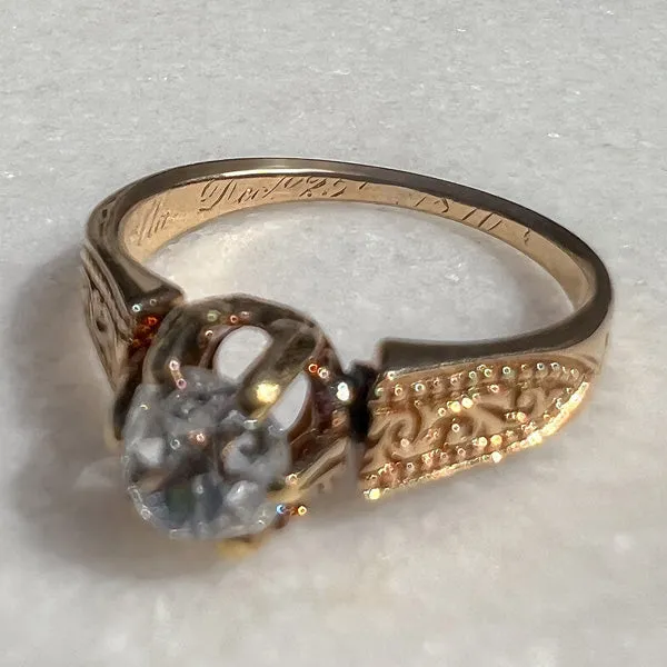 Victorian Engagement Ring, Old Mine 0.81ct.