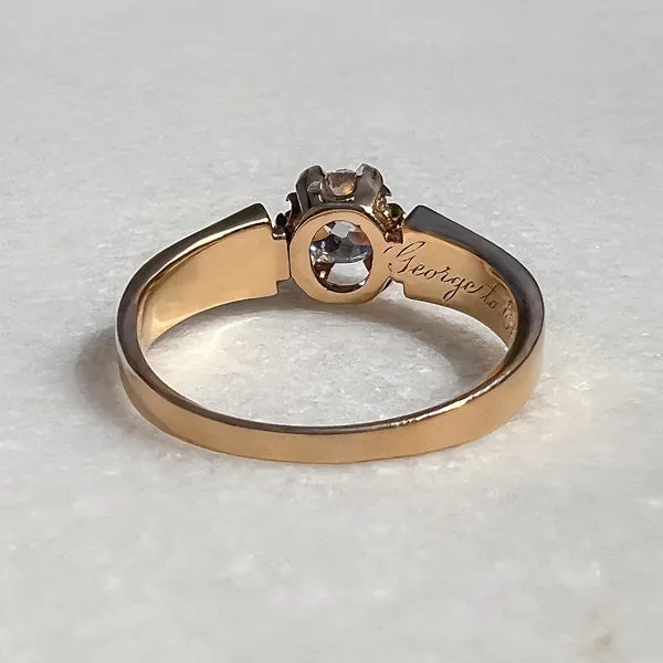 Victorian Engagement Ring, Old Mine 0.81ct.