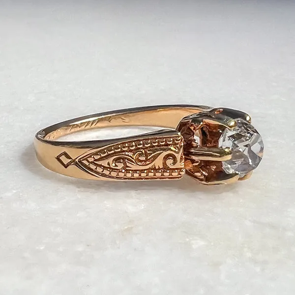 Victorian Engagement Ring, Old Mine 0.81ct.