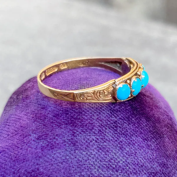 Victorian Turquoise Five Stone Ring