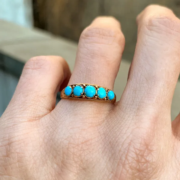 Victorian Turquoise Five Stone Ring