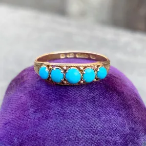 Victorian Turquoise Five Stone Ring