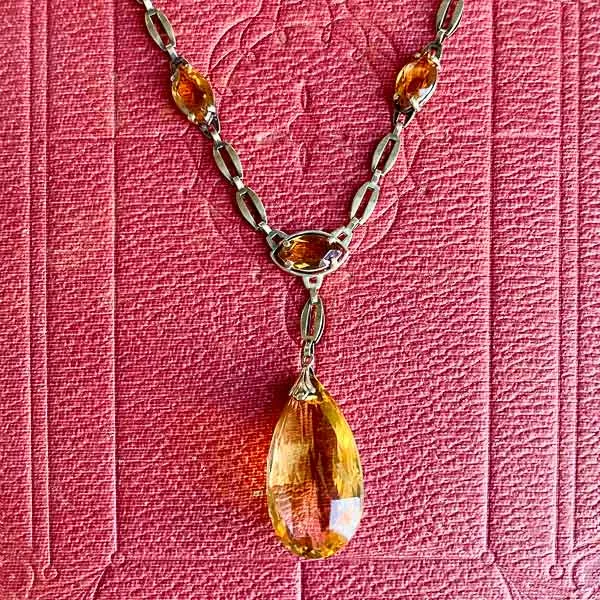 Vintage Citrine Briolette Necklace