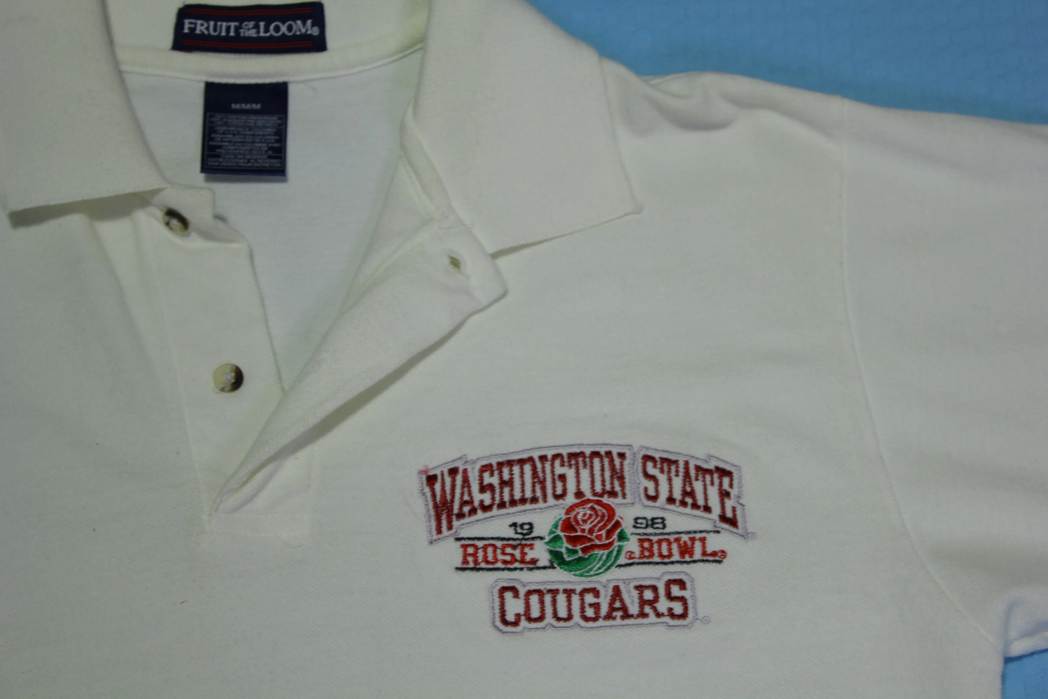 Washington State Cougars Vintage 90's 1998 Rose Bowl WSU Polo Shirt