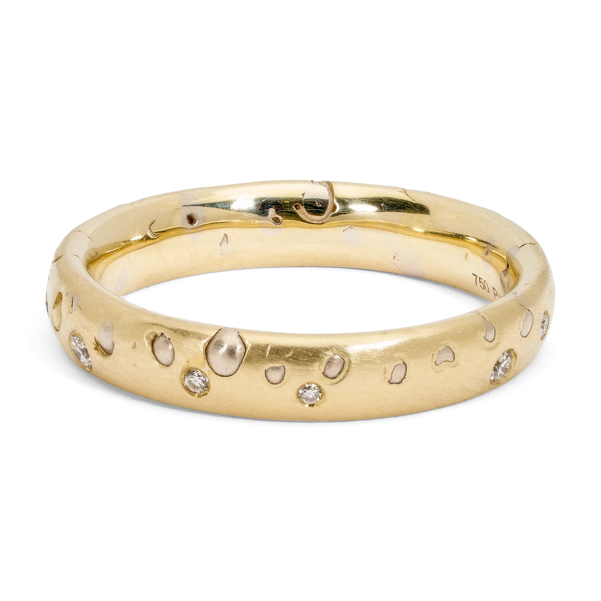 White Grain Ring with Diamonds - Made to Order