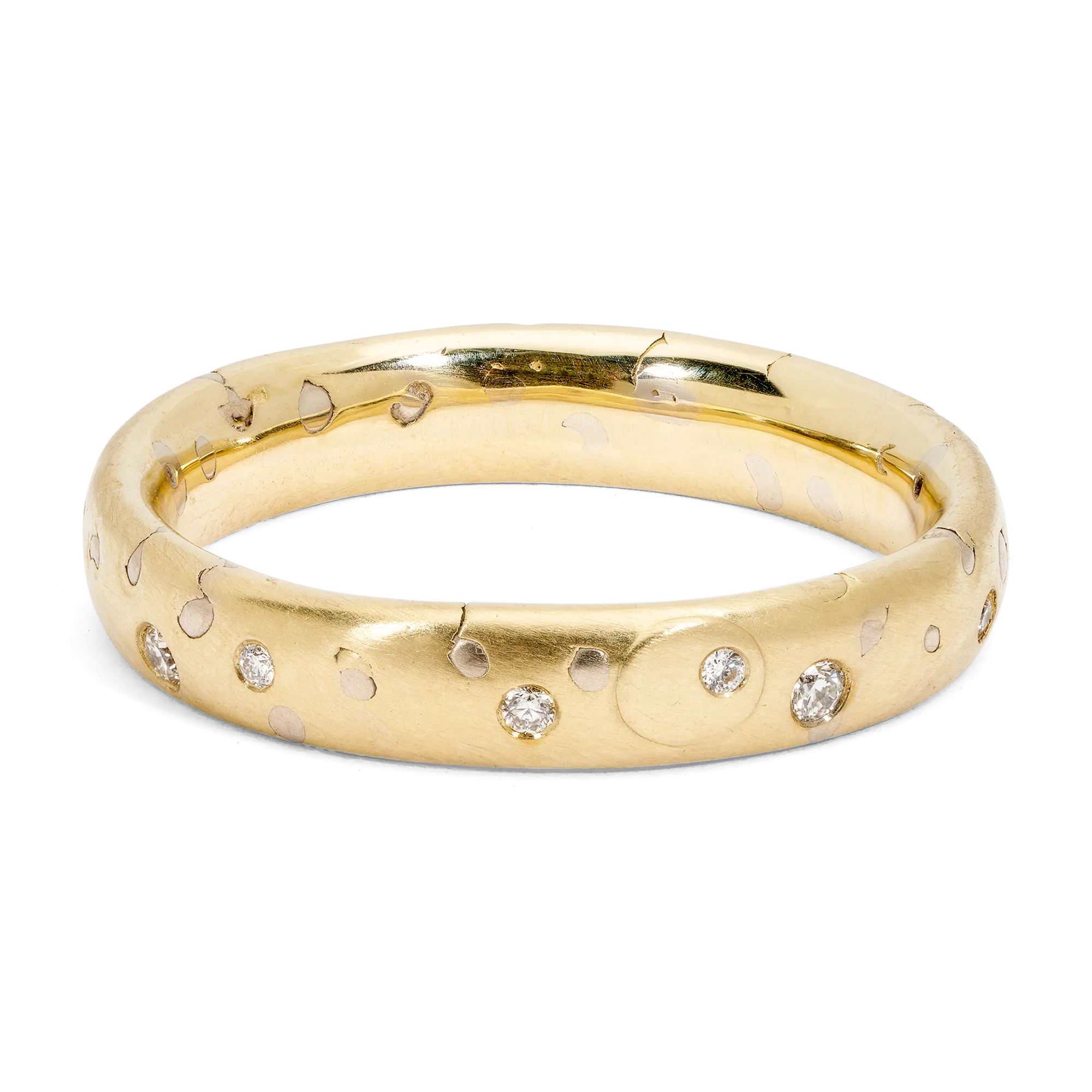 White Grain Ring with Diamonds - Made to Order