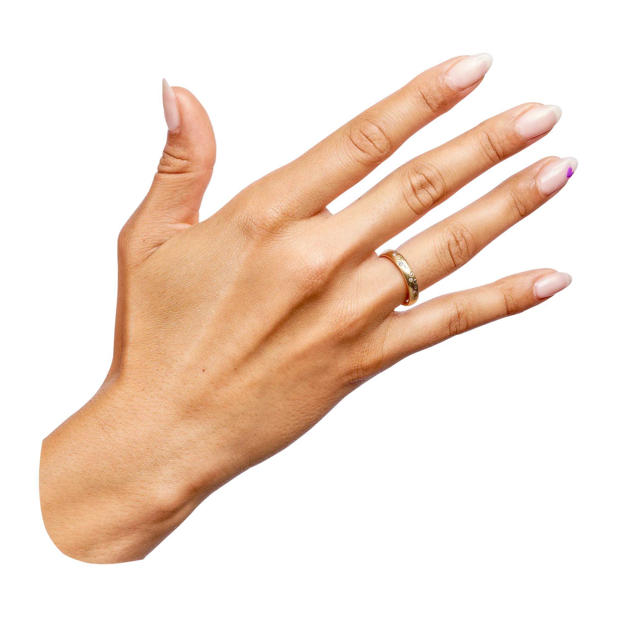 White Grain Ring with Diamonds - Made to Order