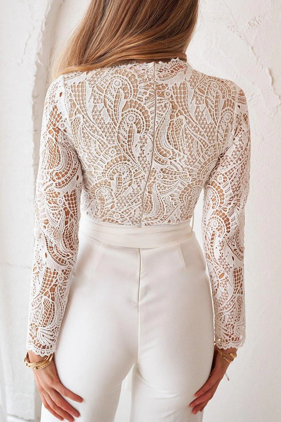 Willow Pantsuit - White/Nude