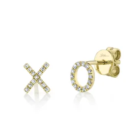 'XO' DIAMOND STUD EARRING - SC55001360