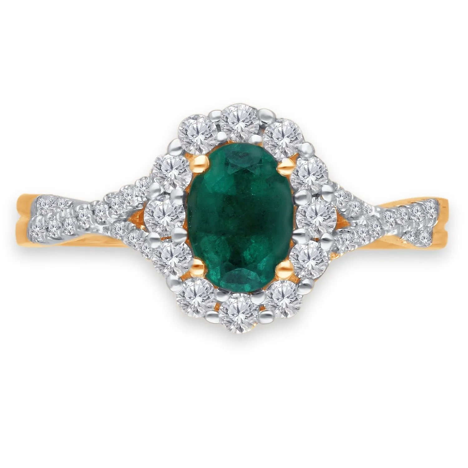 Yellow Gold Emerald & Diamond Heirloom Ring